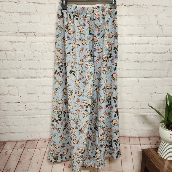 Festival Floral Split Leg Pants Sz L - Picture 5 of 7